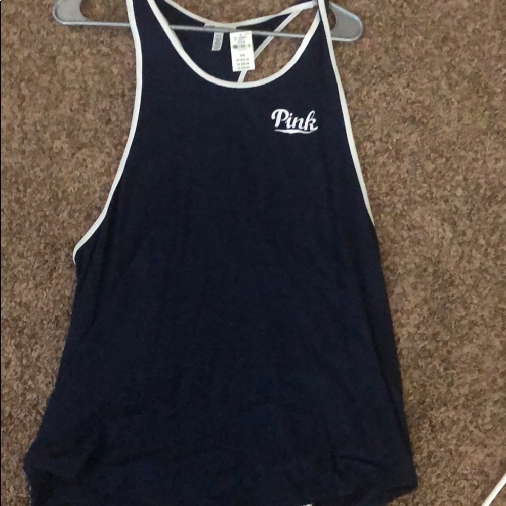 Navy blue pink tank